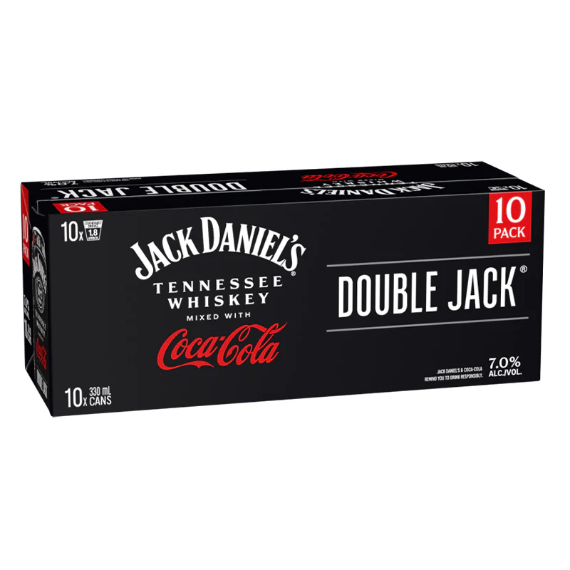 Jack Danielās Double Jack & Coca Cola 7% 330ml 10pk cans
