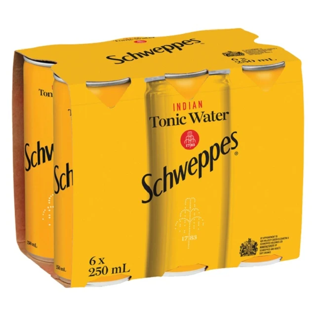 Schweppes Tonic 6 Pack 250ml Cans