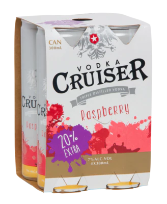 Vodka Cruiser Raspberry 300ml 4pk Cans